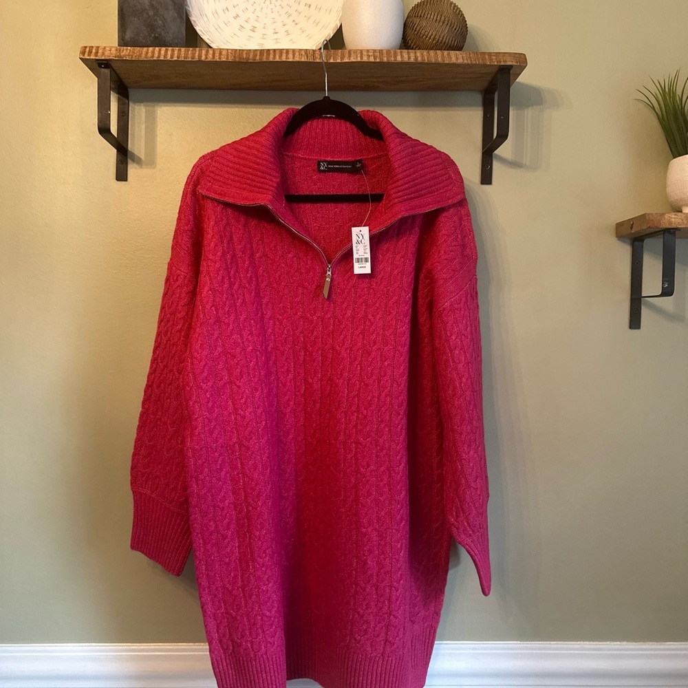 Women's Pink Sweater Dress